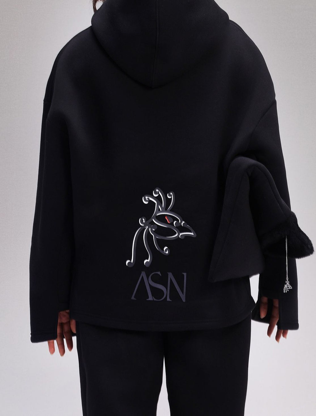 Black Peacock Logo Hoodie