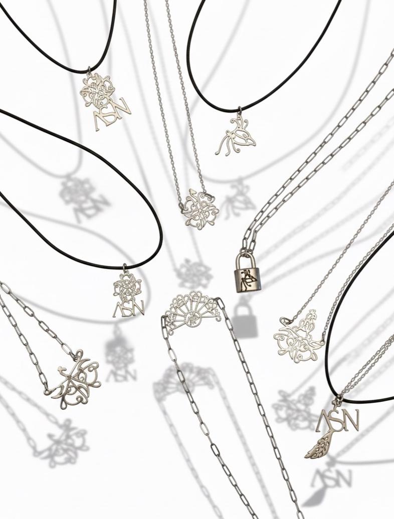 ASN Filigree & Charm Pendant Necklaces – Silver