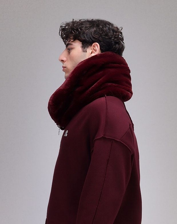 ASN Burgundy Fur Nick scarf