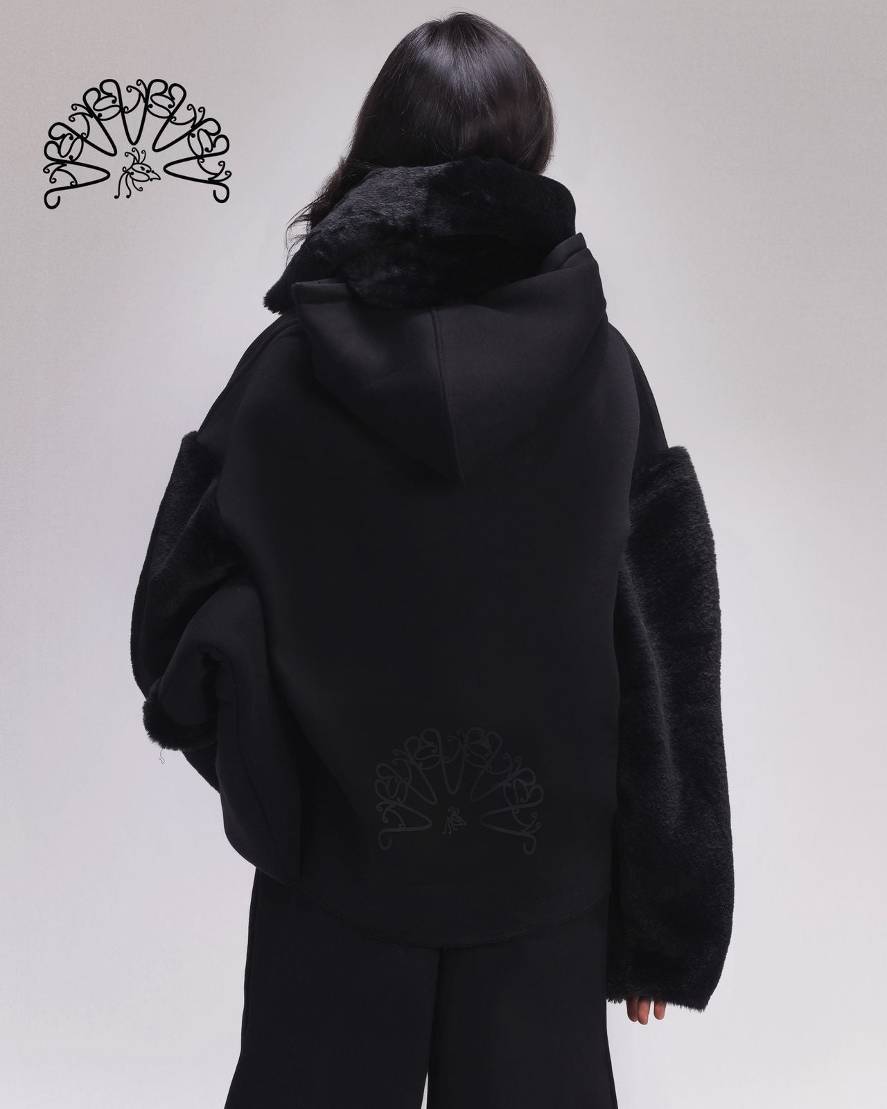 ASN Black Fur Hoodie