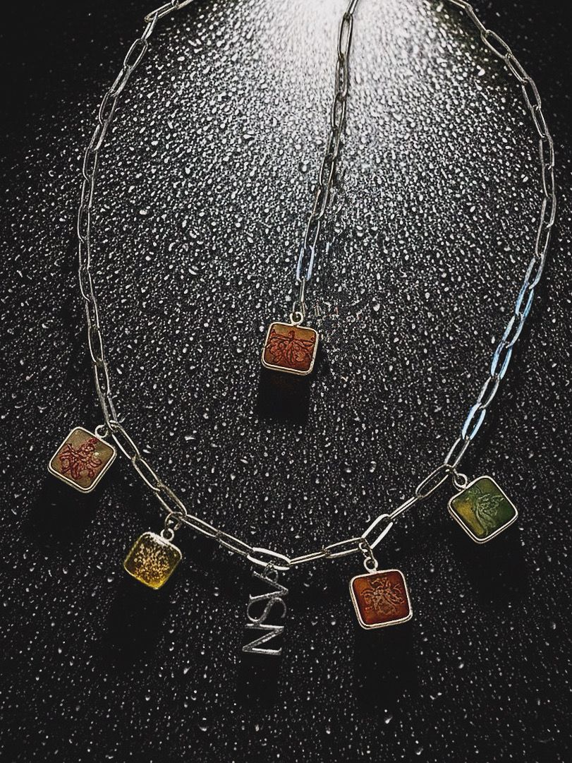 ASN Artistic Resin Charm Necklace – Silver