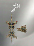 ASN Enamel Butterfly Drop Earrings – Gold