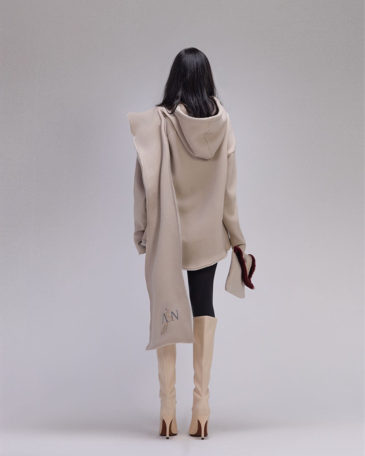 Peacock Beige Hoodie